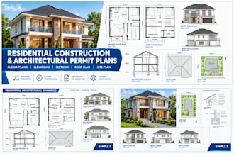 draft residential construction and architectural permit plans
