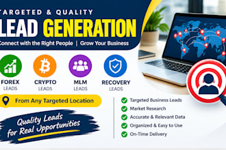 generate fresh forex leads, crypto, mlm investors leads from any targeted geo