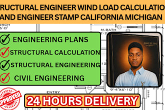 structural engineer wind load calculation and engineer stamp california michigan