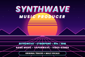 synthwave retrowave cyberpunk edm music producer 80s music game music retro