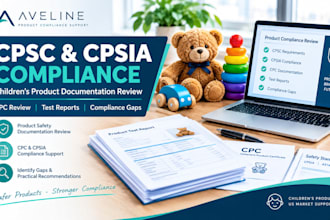 review your cpsc cpsia and CPC compliance documents for childrens products