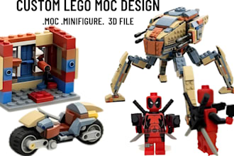 design custom 3d lego minifigure and toy model stl for printing