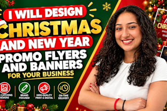 design christmas and new year promo flyers and banners for your business