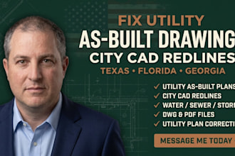 fix utility as built drawings city cad redlines texas florida georgia