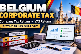 prepare belgium corporate tax, company tax return, vat return and biztax filing