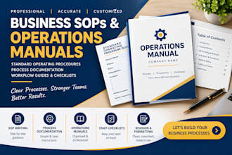 write business sops, process documents and operations manuals