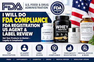 do fda compliance, fda registration, US agent, and label review