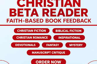 beta read your christian book and provide manuscript feedback