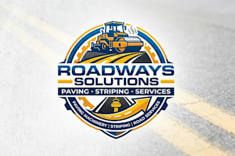 design  paving machinery, striping, and road logo for you