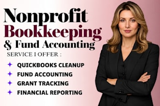 do nonprofit bookkeeping, fund accounting and quickbooks cleanup
