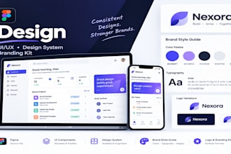 create a figma design system UI UX design brand style guide branding kit logo