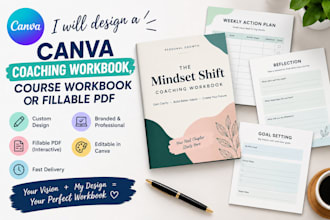 design a canva coaching workbook course workbook or fillable pdf