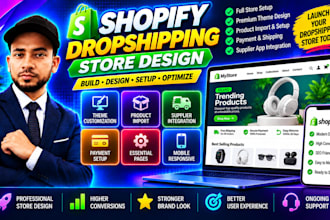 build a shopify dropshipping store with supplier and product setup