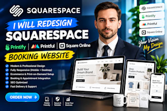 squarespace printify printful square online booking website