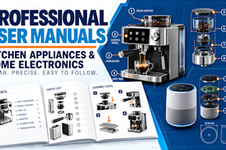 write a professional user manual for kitchen appliances and home electronics