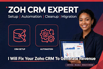 setup zoho crm and zoho one with automation, books migration, creator