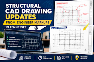do structural cad drawing updates from engineer markups in tennessee