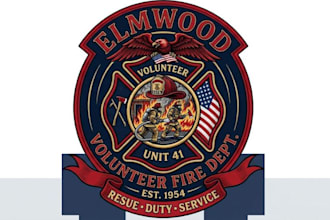 create firefighter logo for volunteer department