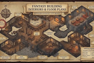 draw fantasy interior map taverns castle mansion floor plan dnd rpg battle map