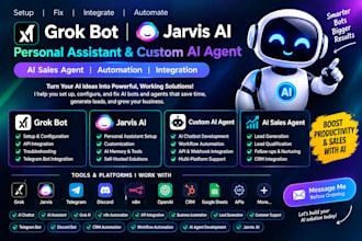 setup and fix grok bot jarvis personal assistant custom ai agent ai sales agent