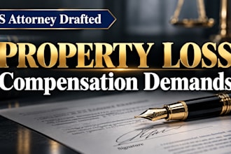 draft a legal property loss compensation demand as a US attorney