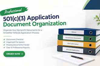 organize your 501c3 application documents and checklist