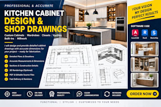 create cabinet shop drawings and millwork plans