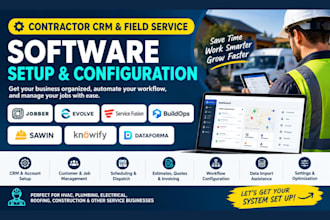 set up jobber, buildops, service fusion and contractor CRM software