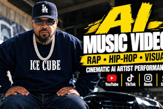 create ai music videos, ai rapper videos, hip hop visuals ai music vldeo ads