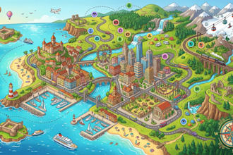 design tourist map travel map destination map city map tourism illustration