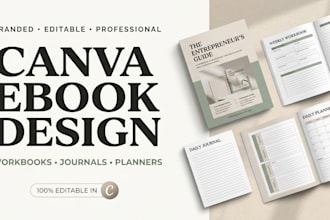design canva ebooks, workbooks, journals and planners