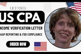 prepare cpa income verification letter financial statement for fdd compliance
