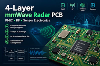 design 4 layer mmwave radar pcb, pmic, rf and sensor electronics
