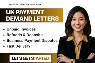 draft UK demand letters for unpaid invoices and business payment disputes