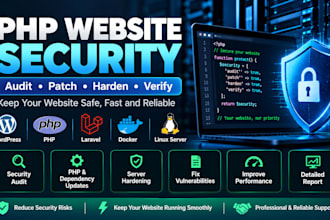 audit, secure and fix PHP website vulnerabilities and server issues