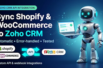sync shopify and woocommerce orders to zoho CRM using API