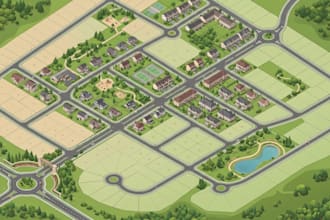 create land development map, illustrated real estate map, 2d 3d subdivision map