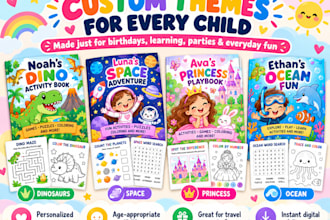 create a personalized printable activity book for children