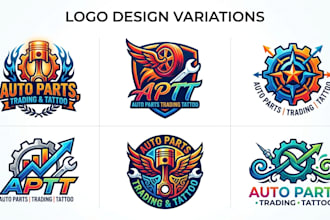 design a auto parts, trading, and tattoo logo