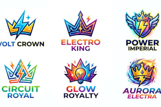 design a cool, electrical, and crown logo
