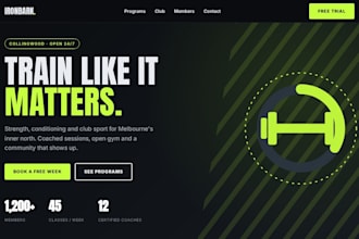 build a gym or fitness studio landing page for free trials and promos