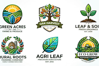 design a farm, agriculture, and leaf logo