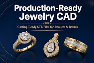 create 3d cad jewelry modeling design production ready stl files for traders
