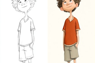 draw 2d cartoon illustrations in procreate