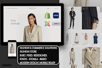 fix or build a professional fashion store website using ionos, joomla or jimdo