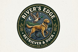 create unique river dog duck logo for company