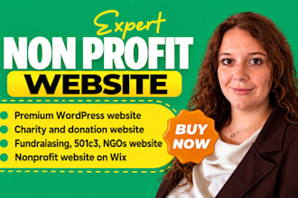 build non profit website for charity, donation, ngo, nonprofit website wordpress