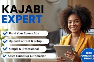 build kajabi website, kajabi sales funnel, online course, landing page expert