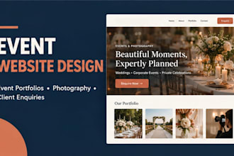 build, redesign an event, photography website on wix