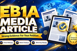 write eb1a media article, press release and eb1 media coverage for uscis